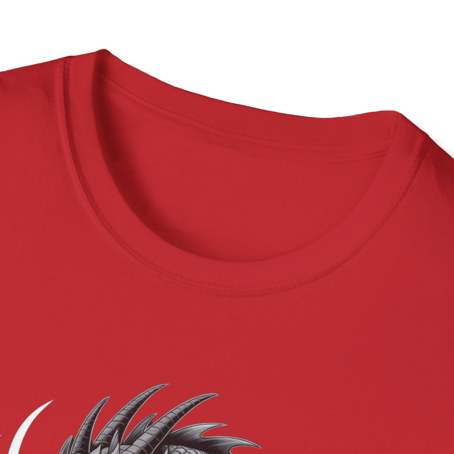 Dragon Graphic Tee, Unisex Softstyle T-Shirt, Edgy Fashion for Gamers, Gift for Dragon Lovers, Casual Streetwear