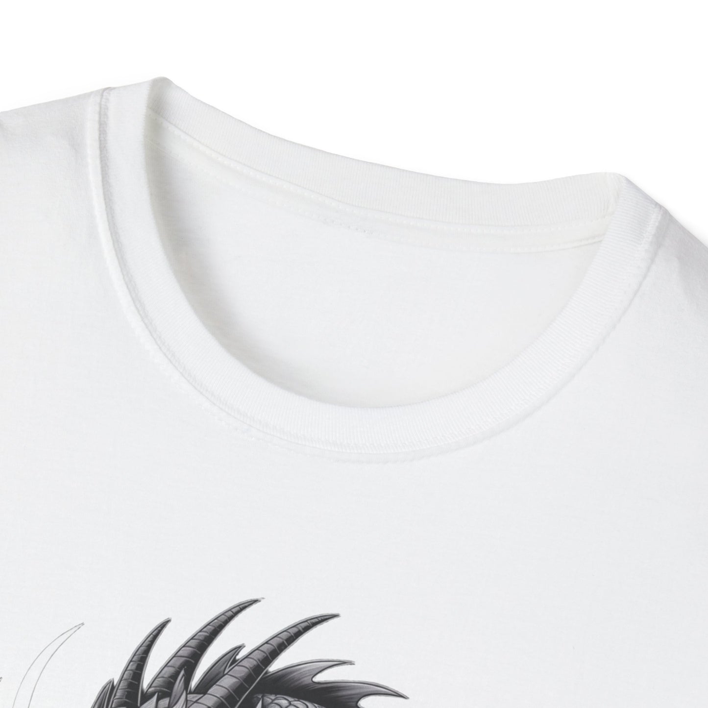 Dragon Graphic Tee, Unisex Softstyle T-Shirt, Edgy Fashion for Gamers, Gift for Dragon Lovers, Casual Streetwear