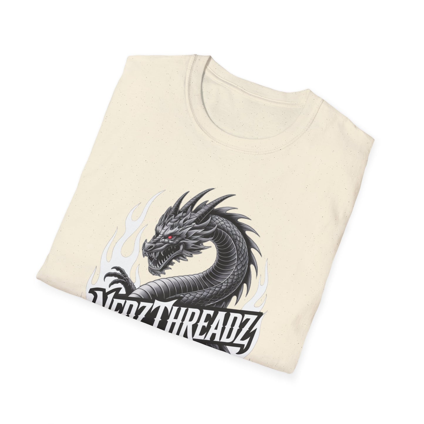 Dragon Graphic Tee, Unisex Softstyle T-Shirt, Edgy Fashion for Gamers, Gift for Dragon Lovers, Casual Streetwear