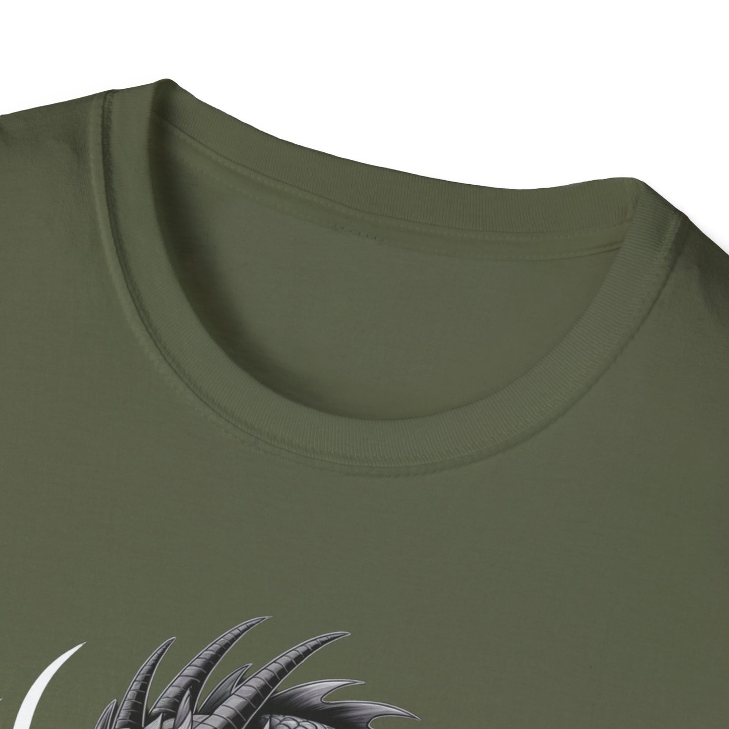 Dragon Graphic Tee, Unisex Softstyle T-Shirt, Edgy Fashion for Gamers, Gift for Dragon Lovers, Casual Streetwear